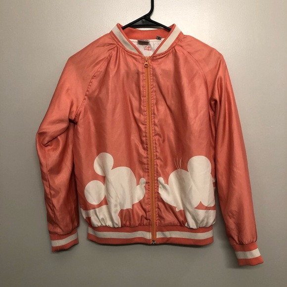 Junk Food Clothing Other - Disney Mickey Minnie Bomber Jacket Pink Satin